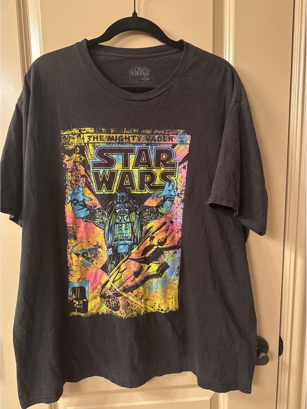 Vintage Star Wars The Mighty Vader Graphic T-Shirt, Black, Size XL